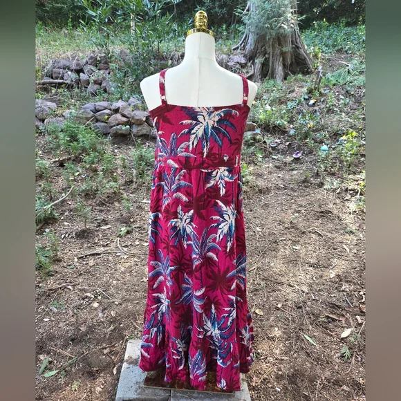 Torrid Tropical Summer Vacation Red and Blue Maxi Dress Size 2X - Picture 5 of 6